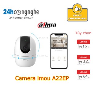 Camera IP Wifi 2M IMOU - A22EP Còi Hú Báo Động [DAHUA] + chọn kèm thẻ nhớ Lenovo