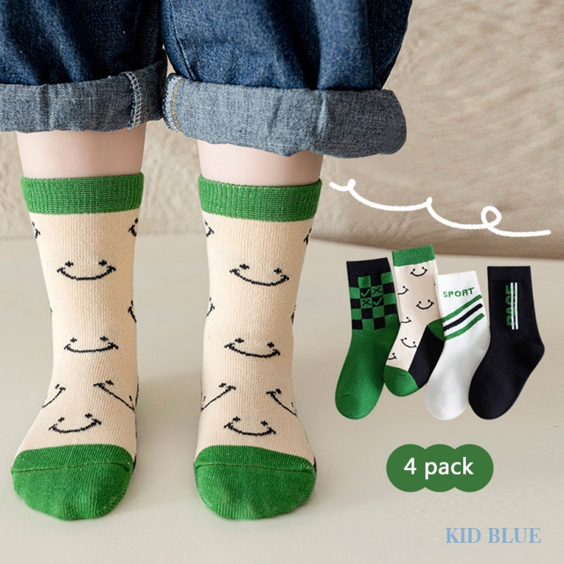 Vớ Cotton Cổ Vừa In Chữ Phong Cách Mới Thời Trang Thu Đông Dành Cho Trẻ Em