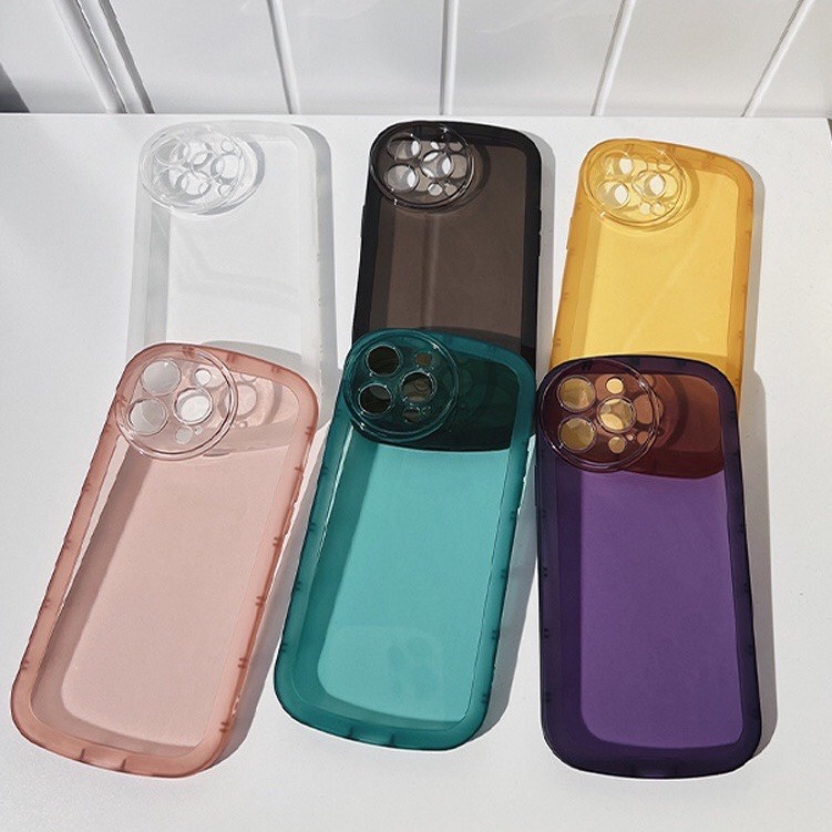 Ốp Lưng Iphone Trong Suốt Màu Sắc Đơn Giản Cho Iphone 11 12 13 14 Pro Pro Max Dobi O5