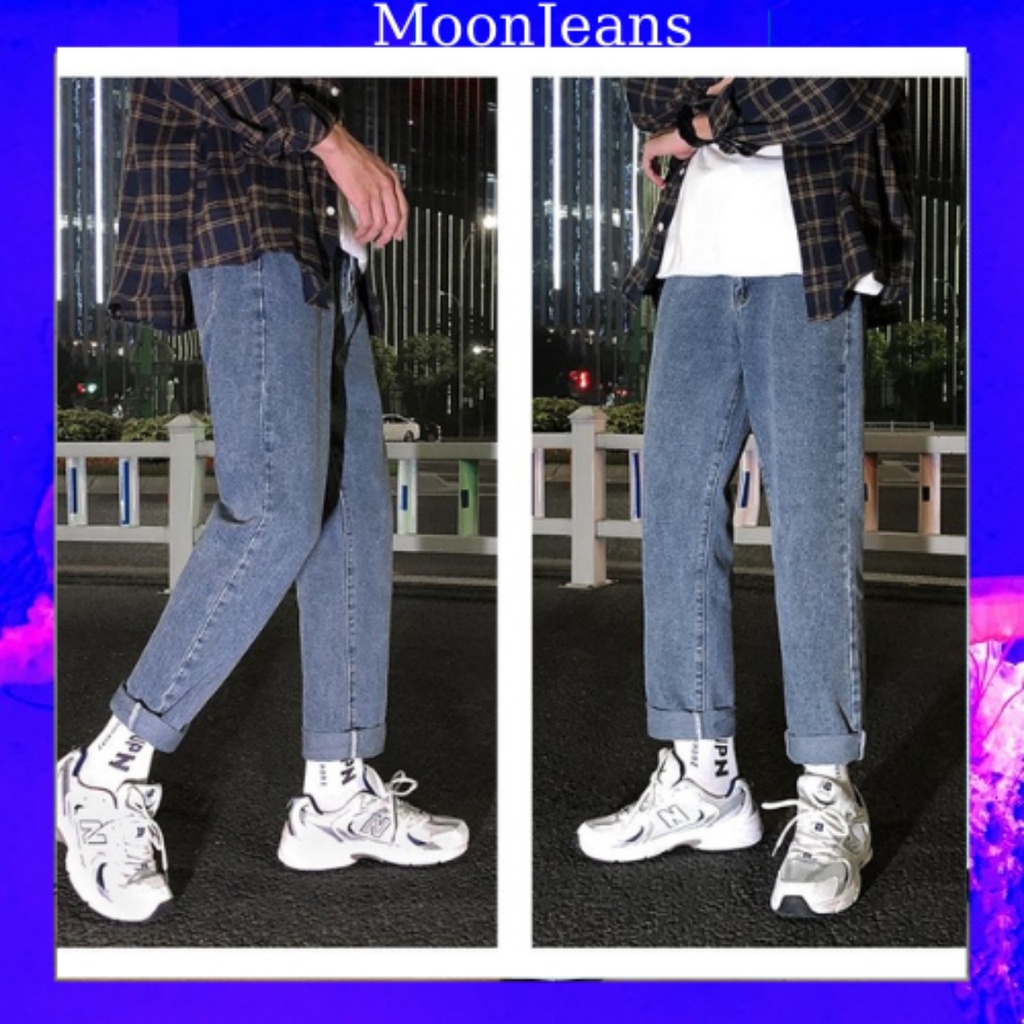 Quần jean nam baggy ống suông rộng dáng đứng vải jeans bò xanh phom xuông cao cấp Cooljean SR01 hottrend 2022