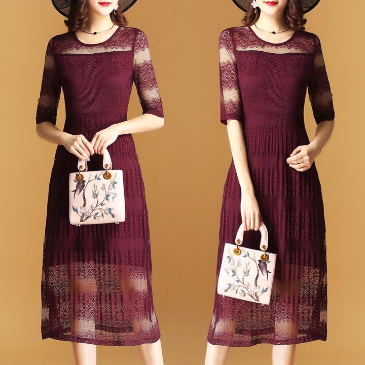 Đầm Suông Phối Ren Sang Đẹp ANN1322