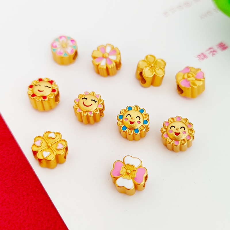 Chuỗi Hạt Bằng Đồng Mạ Vàng Hình Bông Hoa Dùng Làm Trang Sức Thủ Công diy