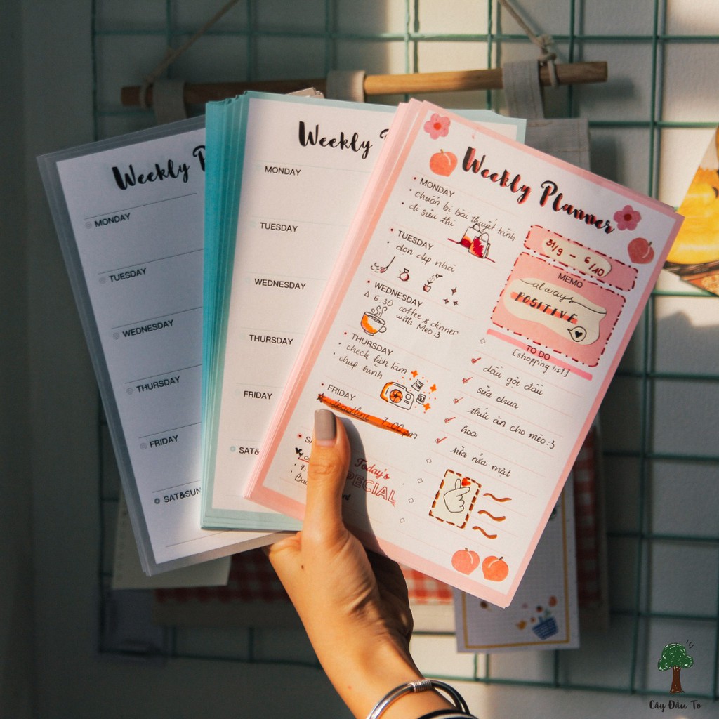 Set Giấy Lập Kế Hoạch A5 Daily/Weekly/Monthly Planner