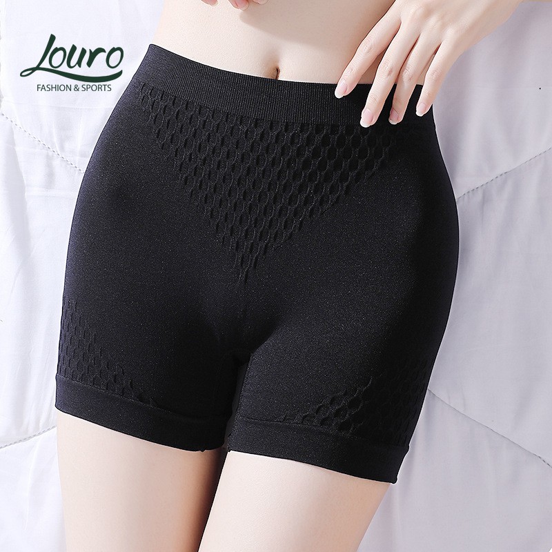 Quần short thể thao nữ Louro QL2 ,kiểu quần đùi legging co giãn dập nổi 3D, dùng làm quần tập gym, yoga, chạy bộ, zumba