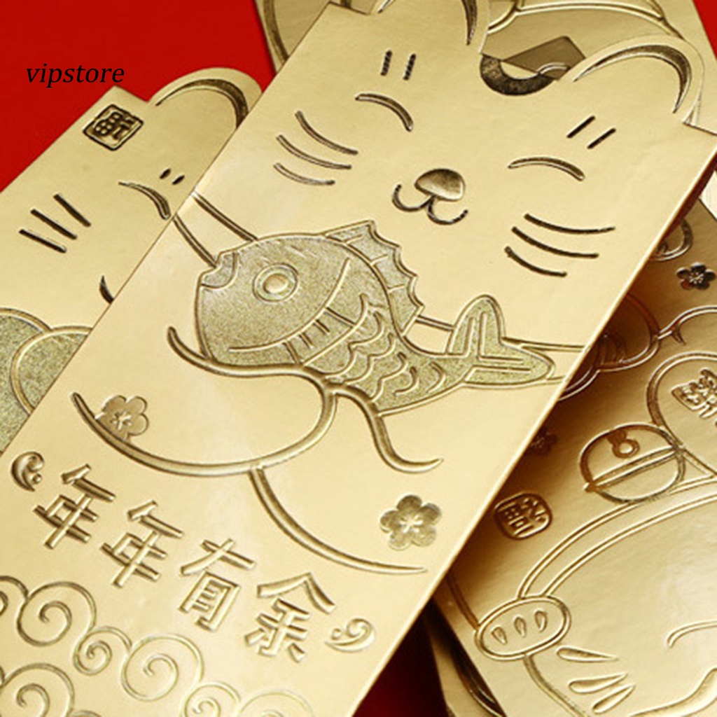 Set 3 bao lì xì hình mèo phong cách Trung Hoa cho năm mới - Lana Queen
