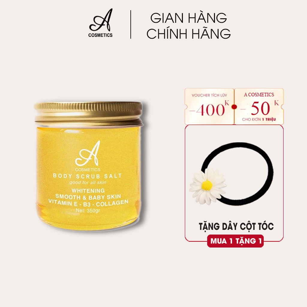 Muối tẩy da chết body hương trái cây 350g - Giúp da mềm mịn, trắng sáng, tặng gương