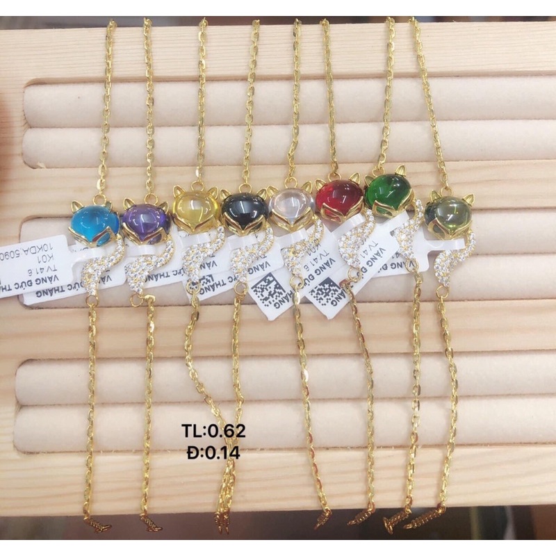 lắc tay hồ ly mẫu mới vàng 10kara mặt đá nhân tạo