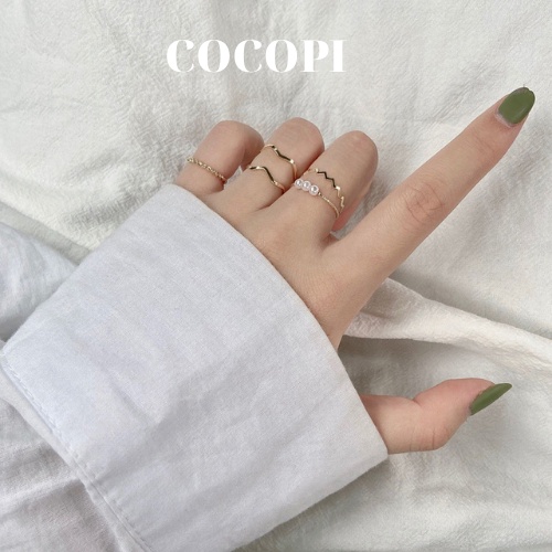 Set nhẫn, bộ nhẫn mix 5 chiếc phong cách Hàn Quốc Cocopi.accessories