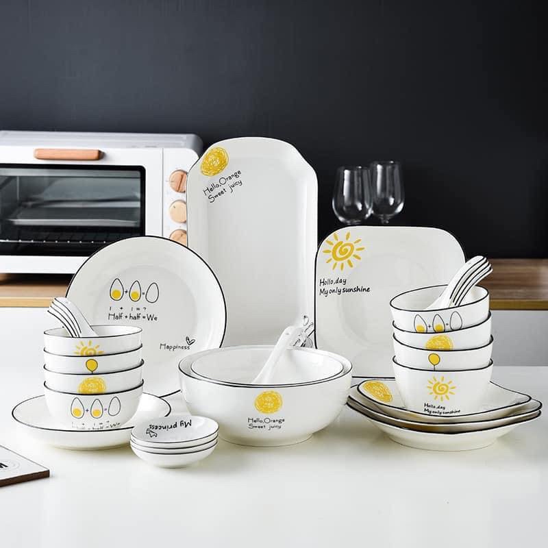 Set 25 món chén bát thỏ cà rốt dễ thương