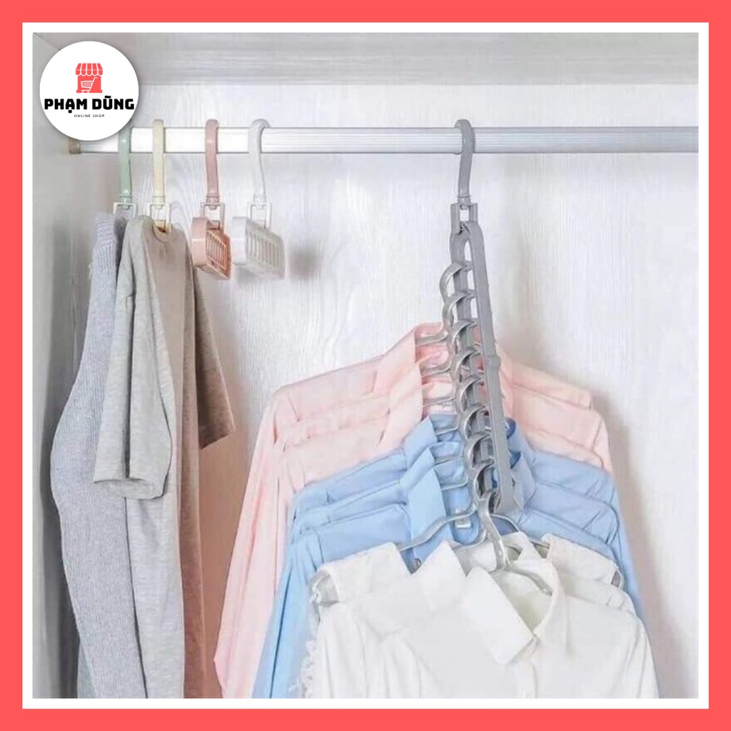 Móc Treo Quần Áo 9 Lỗ Thông Minh Đa Năng Tiện Dụng