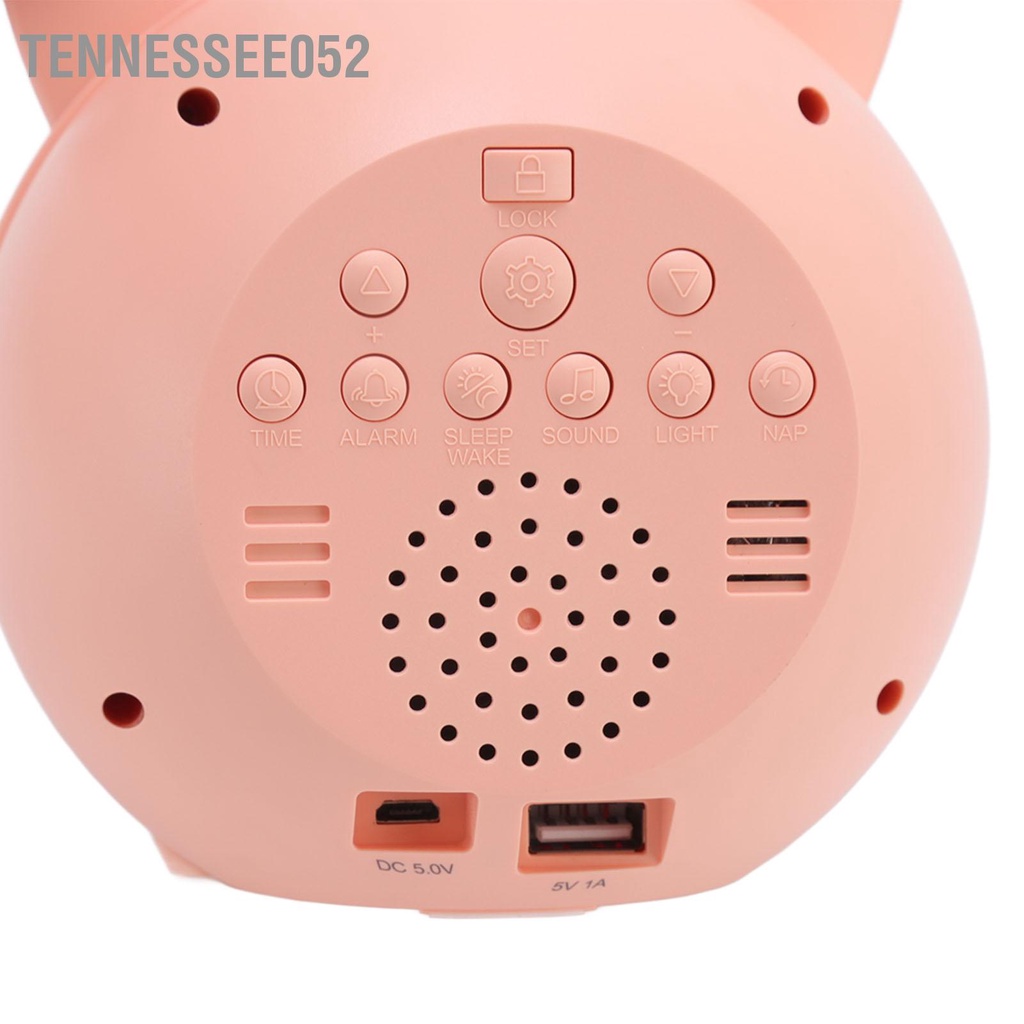Tennessee052 Đồng hồ báo thức mini mèo hoạt hình Chức năng lại sáng tạo Biểu hiện vui nhộn cho trẻ em có đèn ngủ