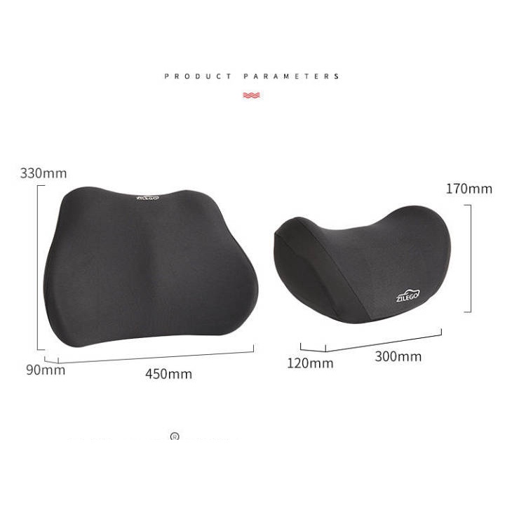 Bộ gối kê cổ và gối tựa lưng giảm đau thắt lưng thoải mái khi ngồi xe ô tô (có bán lẻ)