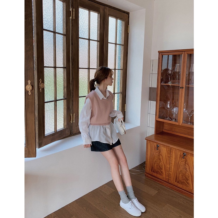 Áo Len Không Tay Màu Hồng Dễ Phối Đồ Thời Trang 49299