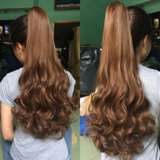 <ẢNH THẬT> Kẹp Tóc Ngoạm Tóc Giả Xoăn Đuôi N46 dài