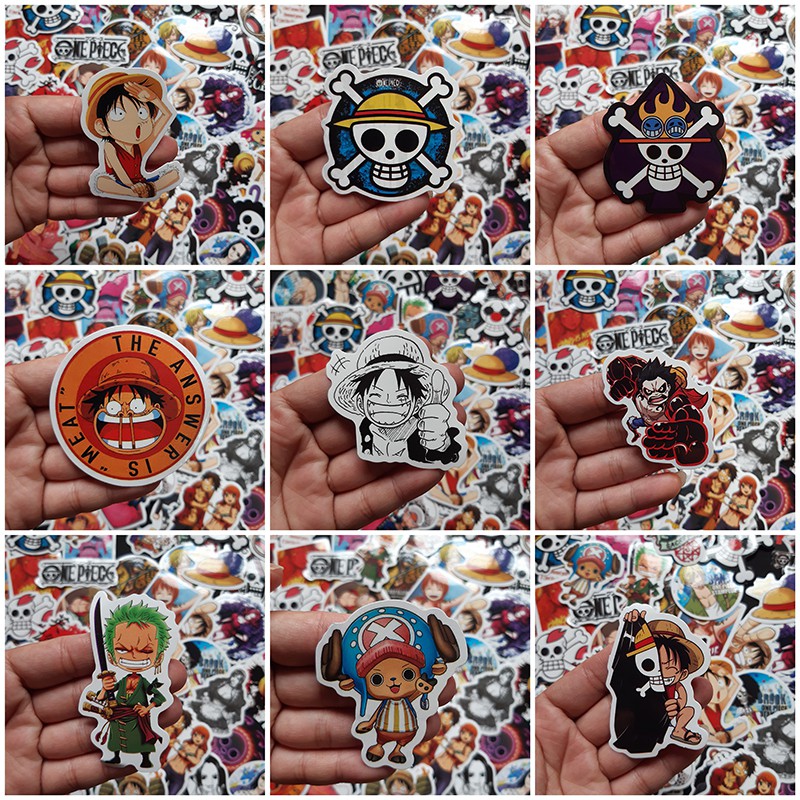 Bộ Sticker dán cao cấp chủ đề ĐẢO HẢI TẶC - Liên minh Luffy hải tặc mũ rơm - Dùng dán Xe, dán mũ bảo hiểm, dán Laptop...