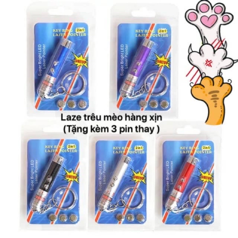 Đèn Laser Trêu Chó Mèo - Tặng Kèm 3 Pin Thay - Đồ Chơi Thú Cưng