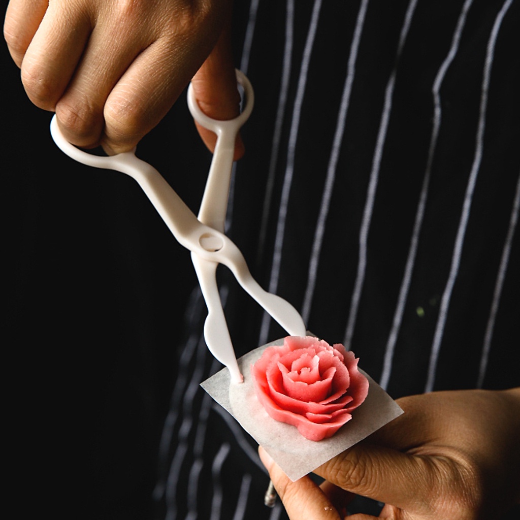 Kéo gắp hoa trang trí bánh sinh nhật kèm dù innox bắt bông kem