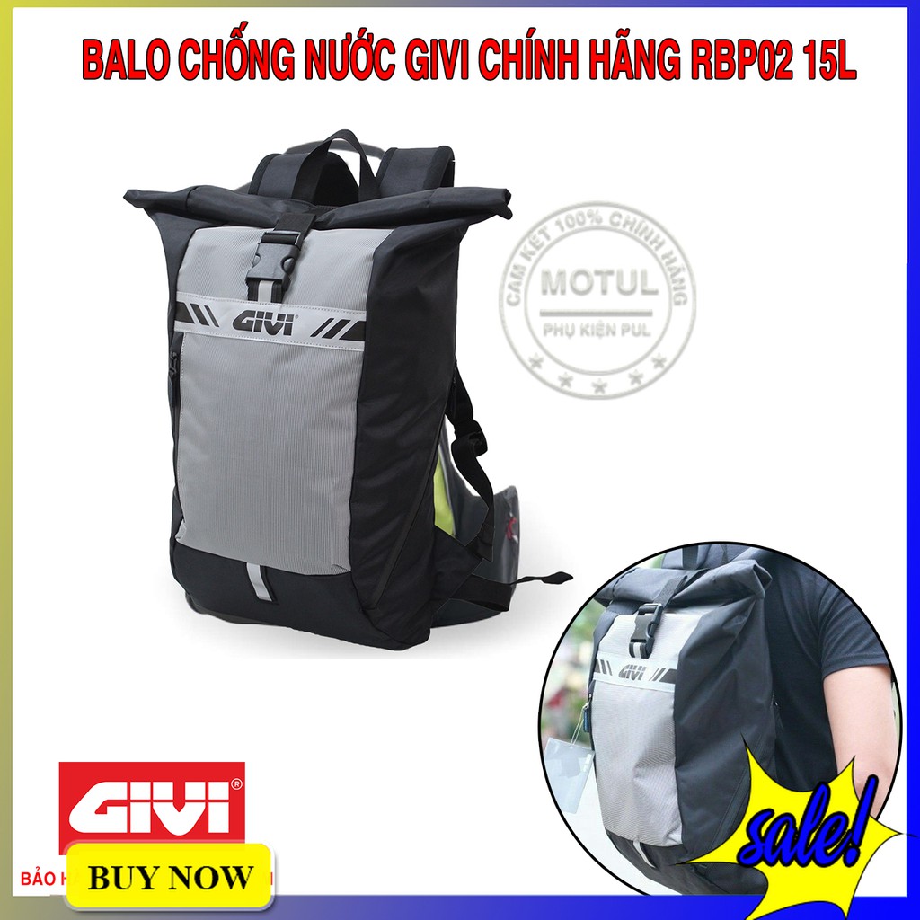 Balo Chống Nước GIVI Chính Hãng RPB02 15 Lít Đi Học, Đi Du Lịch Tiện Lợi