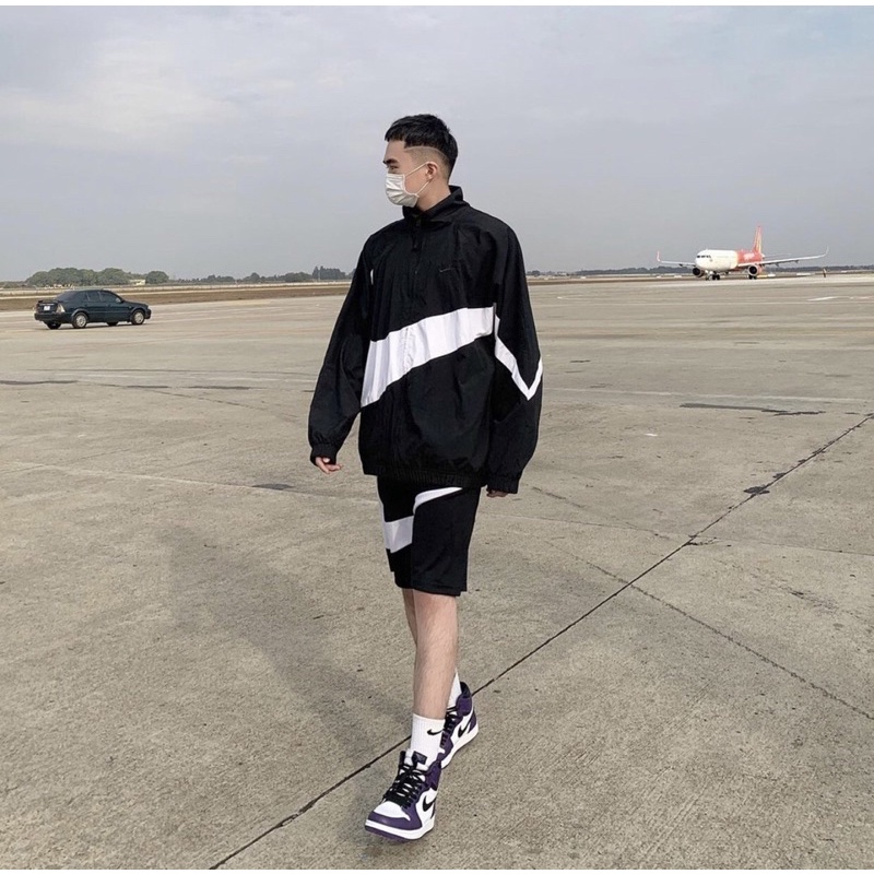 Áo Khoác Dù Jacket Big Swoosh 2 Lớp Vải Dày Xịn