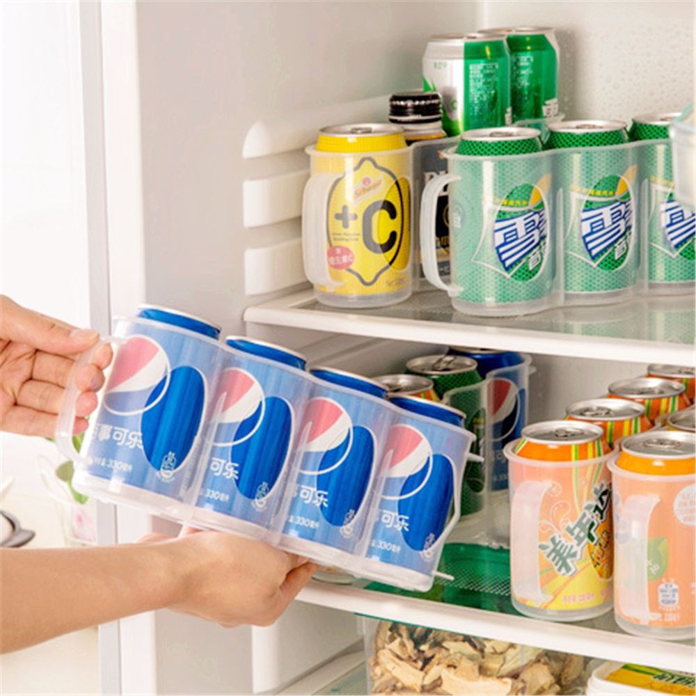 Bộ 4 Hộp Nhựa Trong Suốt Đựng Lon Nước Ngọt Tiện Lợi