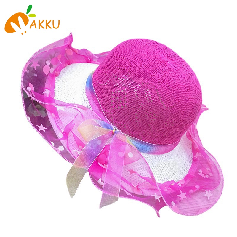 Nón Rộng Vành Đính Hoa Dễ Thương Cho Bé