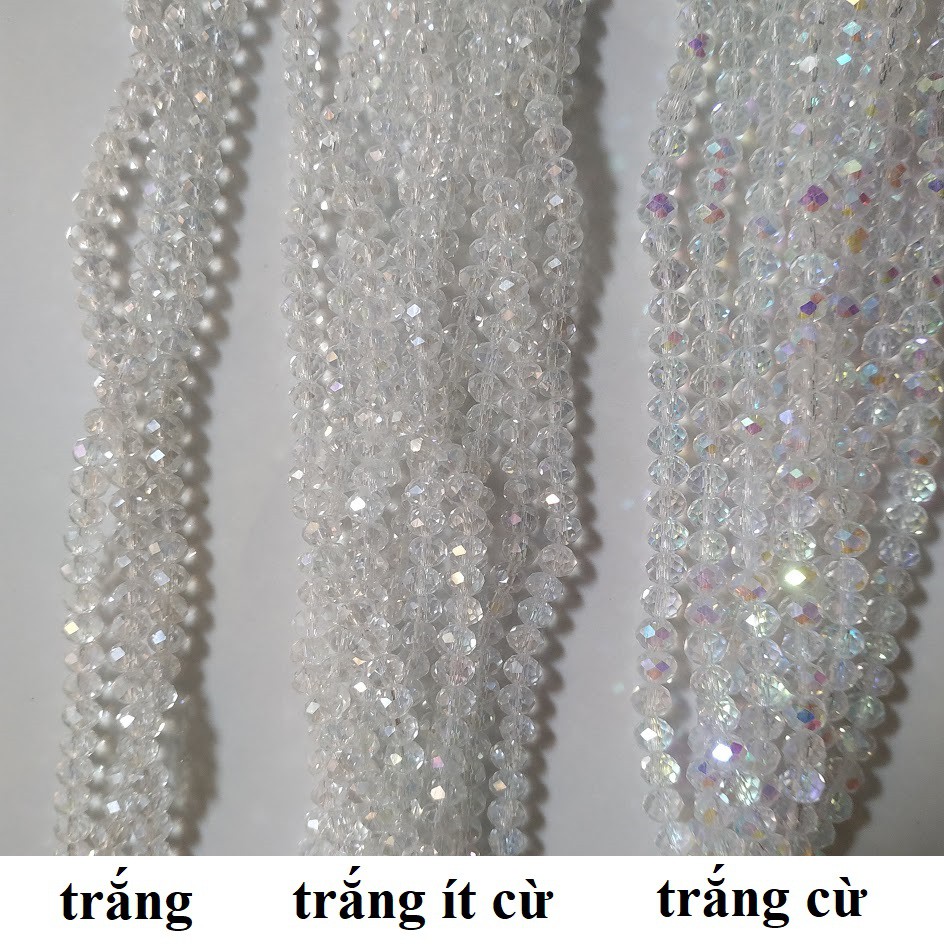Dây hạt pha lê bánh cam nhiều màu 6mm (Khoảng 85 hạt) - Nguyên liệu handmade, làm vòng