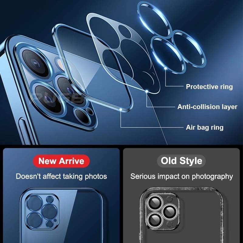Ốp lưng Điện Thoại Silicon Trong Suốt Chống Sốc Mạ Viền Sang Trọng Dành Cho iPhone 14 pro max 13 pro max 12 11 pro max