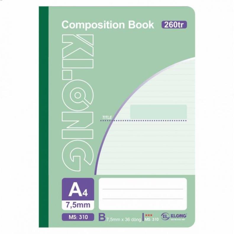 Sổ may klong 260tr A4 58/88 compostion book; MS: 310 .