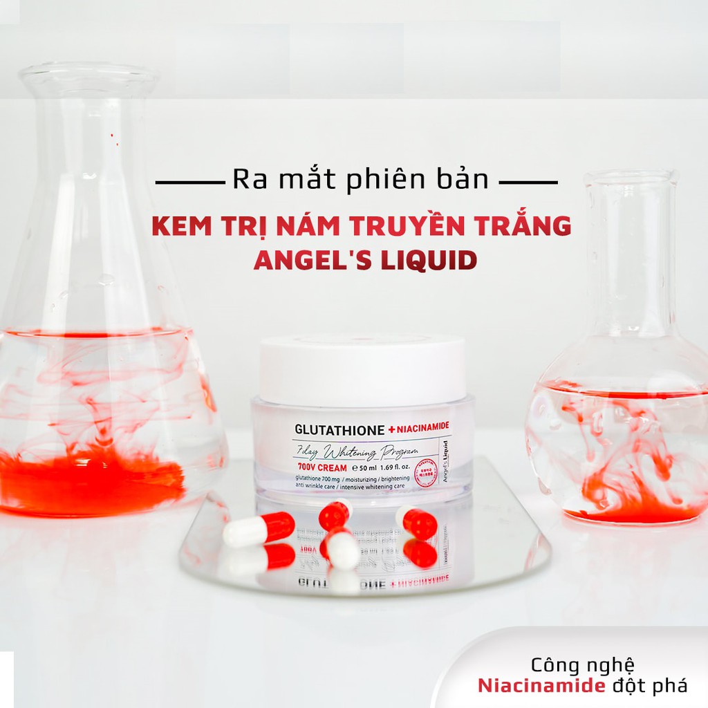 Kem dưỡng trắng mờ nám Angel’s Liquid Glutathione Plus Niacinamide 700 V Cream 50ml (NEW)