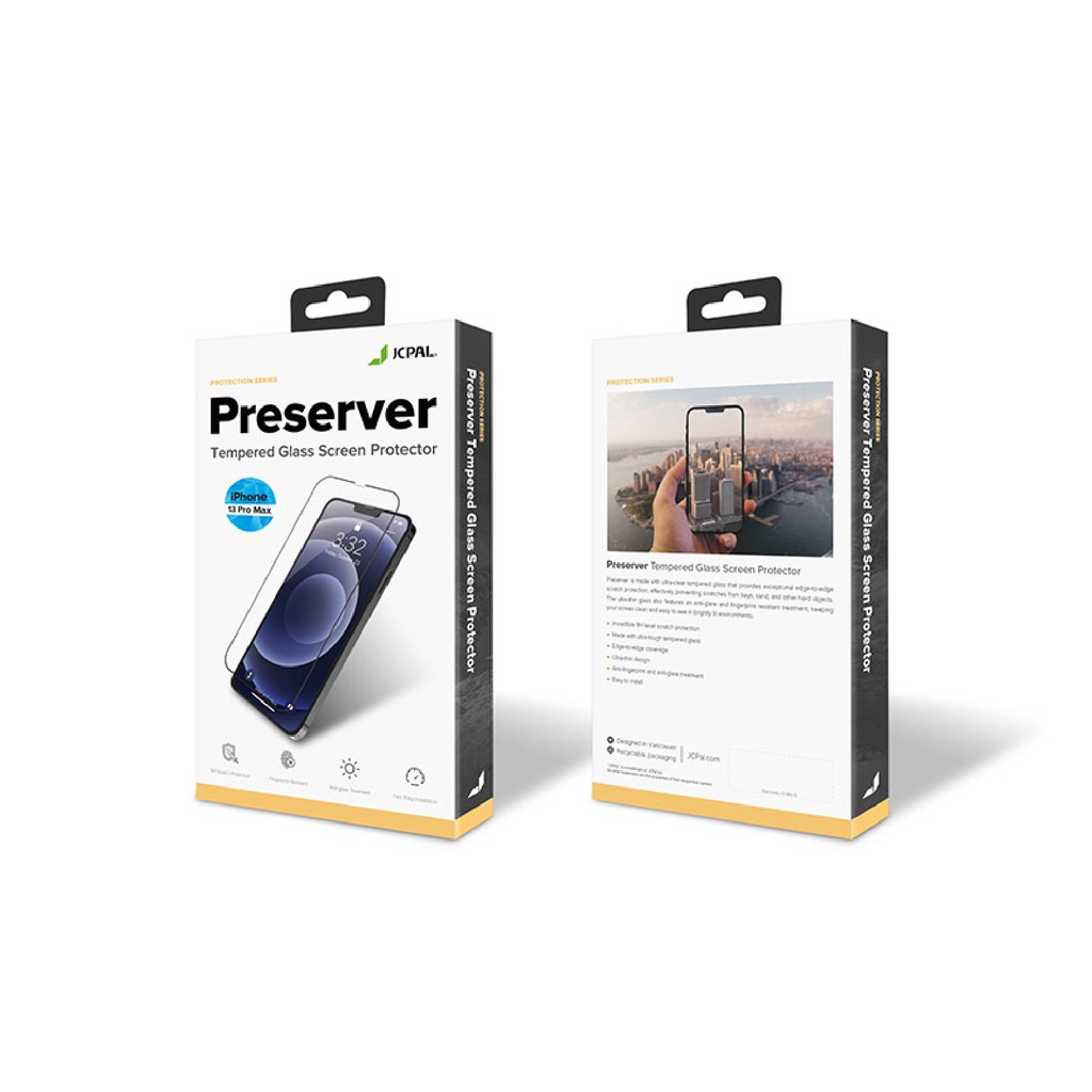 Kính cường lực JCPAL Preserver iPhone 13 | 13 Mini | 13 Pro | 13 Pro Max chống bám vân tay cực tốt, chống ánh sáng xanh