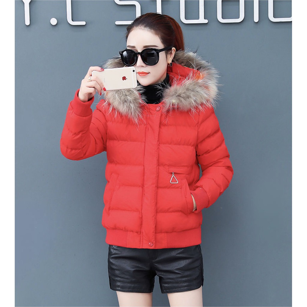 ÁO KHOÁC PHAO NỮ NÓN PHỐI LÔNG HÀNG QUẢNG CHÂU CAO CẤP CÓ 4 MẦU