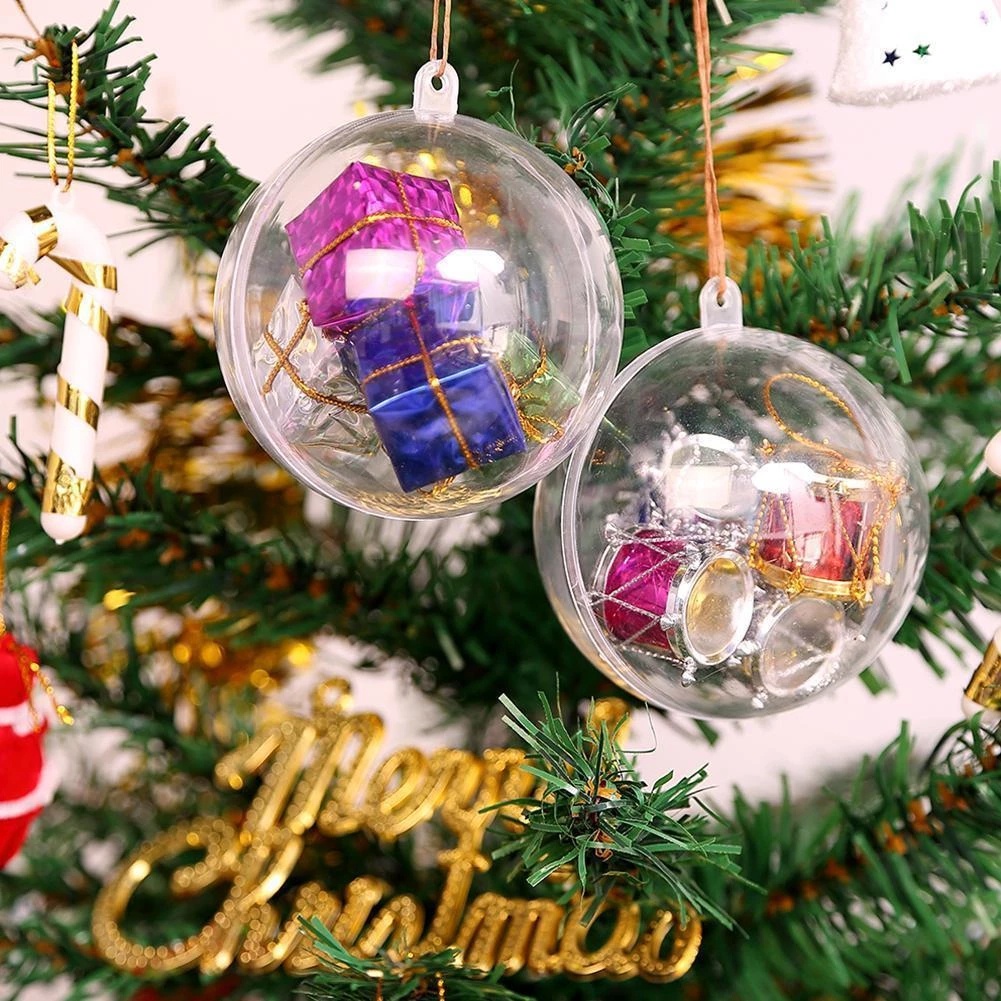 1 Trái Châu Nhựa Trong Suốt 6 Kích Cỡ Trang Trí Cây Thông Noel