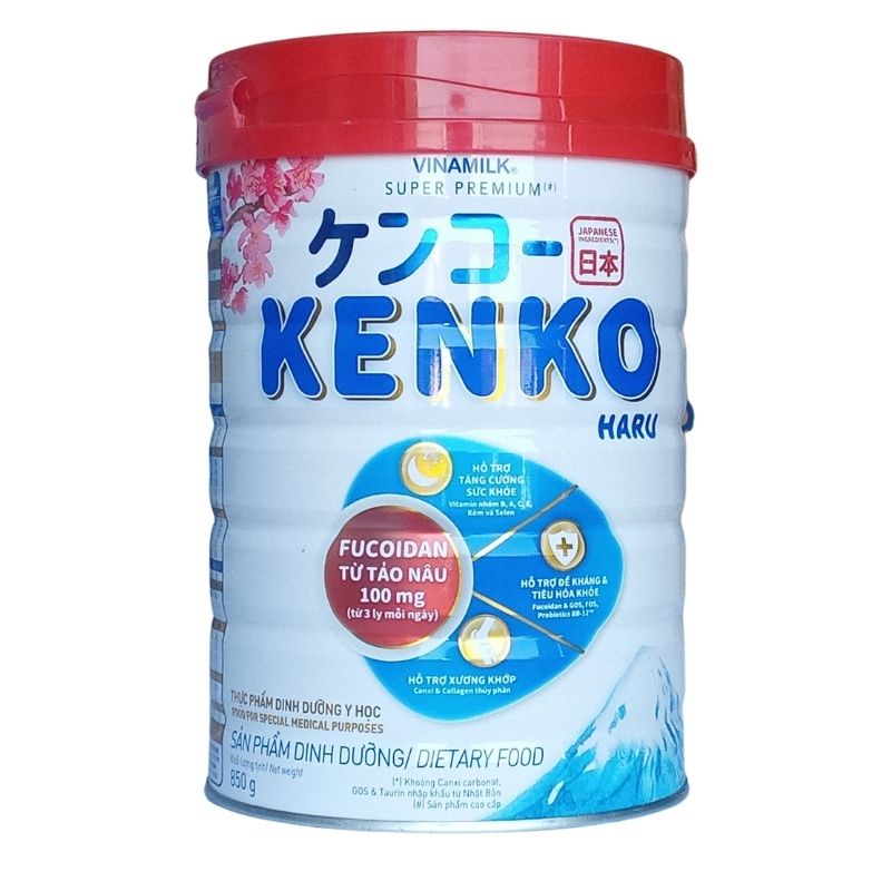 Sữa Bột Vinamilk super premium kenko haru hộp 850g hỗ trợ tăng cường sức khỏe, đề kháng, tiêu hóa, xương khớp