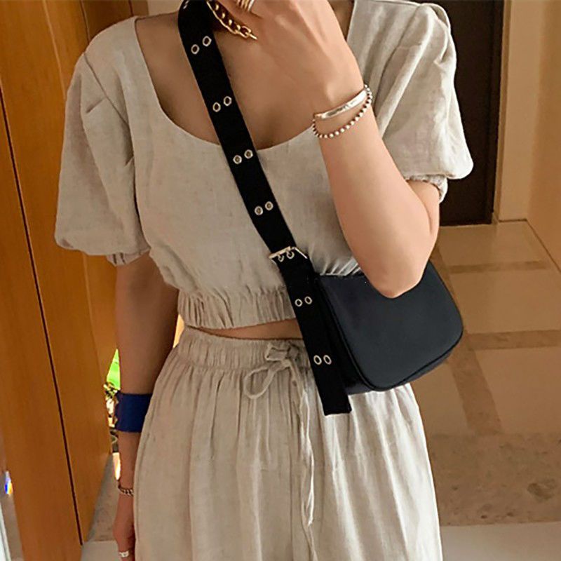 Túi Đeo Chéo Vai Bằng Nylon Màu Sắc Đơn Giản Thời Trang Cổ Điển Dành Cho Nữ