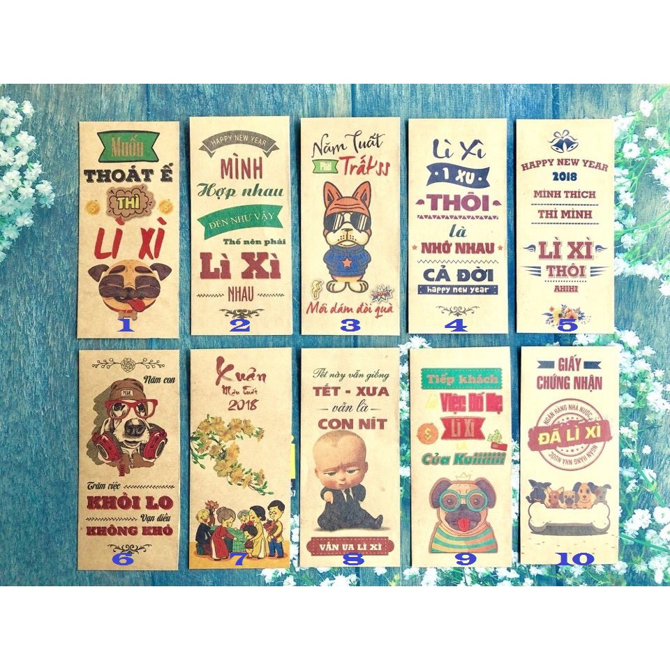 Combo 30 bao Lì xì Tết 2018 Đẹp - Độc - Lạ