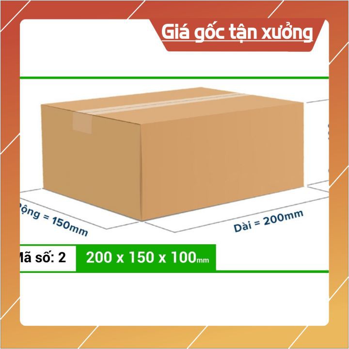 Combo 100 thùng carton 20x15x10 đóng hàng,thùng giấy cod gói hàng, hộp bìa carton đóng hàng giá rẻ