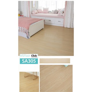 Tấm sàn nhựa giả gỗ bóc dán chống thấm chống trầy có sẵn keo SA305 (7 tấm)