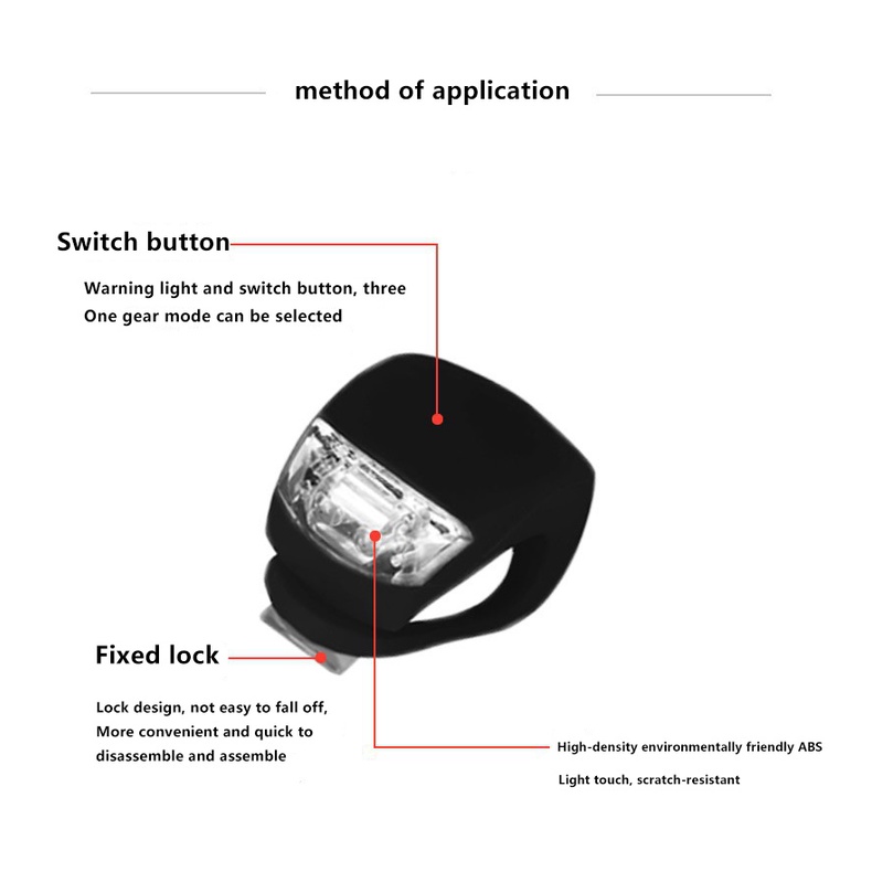 Đèn LED silicone Chống Thấm Nước Gắn Bánh Xe Đạp Tiện Dụng