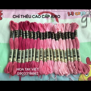 set chỉ thêu airo tông hồng 60k/20 tép
