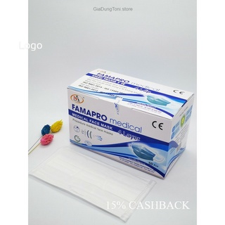 Hộp 50 Khẩu Trang Y Tế NAM ANH FAMAPRO 4 Lớp Khánh Khuẩn Chống Bụi Mịn