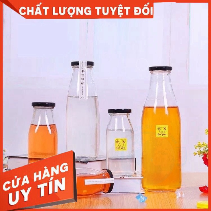 [Giá tại xưởng] Hũ Thủy Tinh, Chai Thủy Tinh Nắp Thiếc Đựng Sữa Chua, Nước Ép 4 Dung Tích