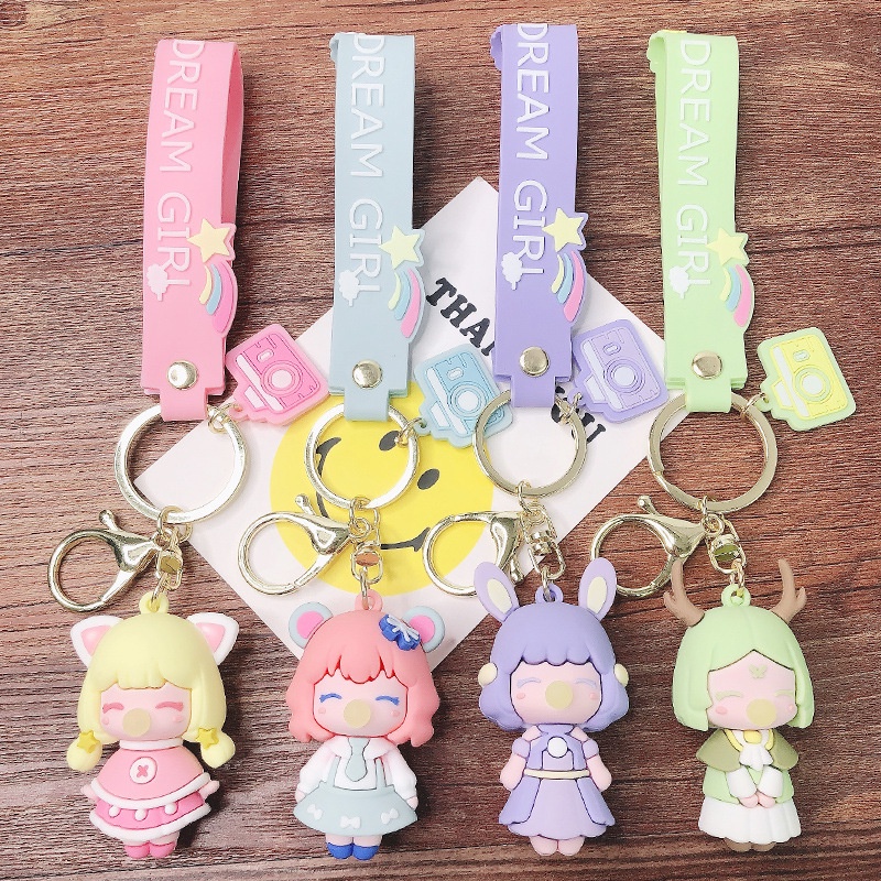 Móc Khóa Hình Búp Bê Hoạt Hình Dễ Thương