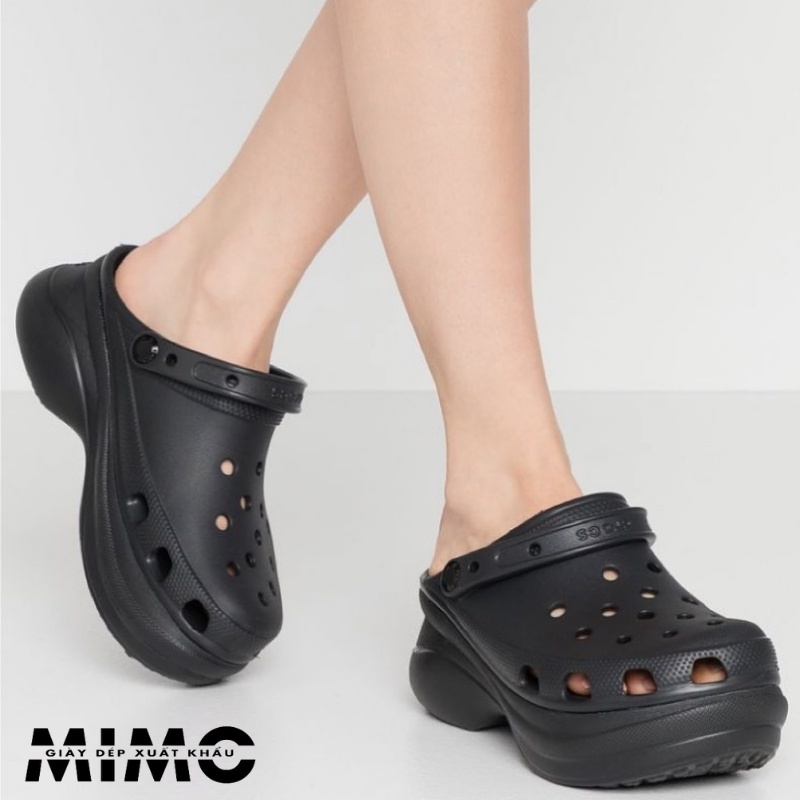 Sục Classic Bae Clog màu đen cao 8p thời trang cho nữ