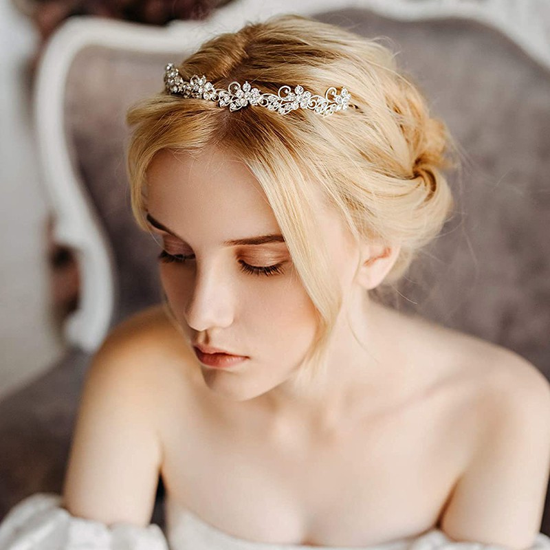 Vương miện đính pha lê trong tiệc cưới/ tiệc tùng/ lễ tốt nghiệp dành cho nữ