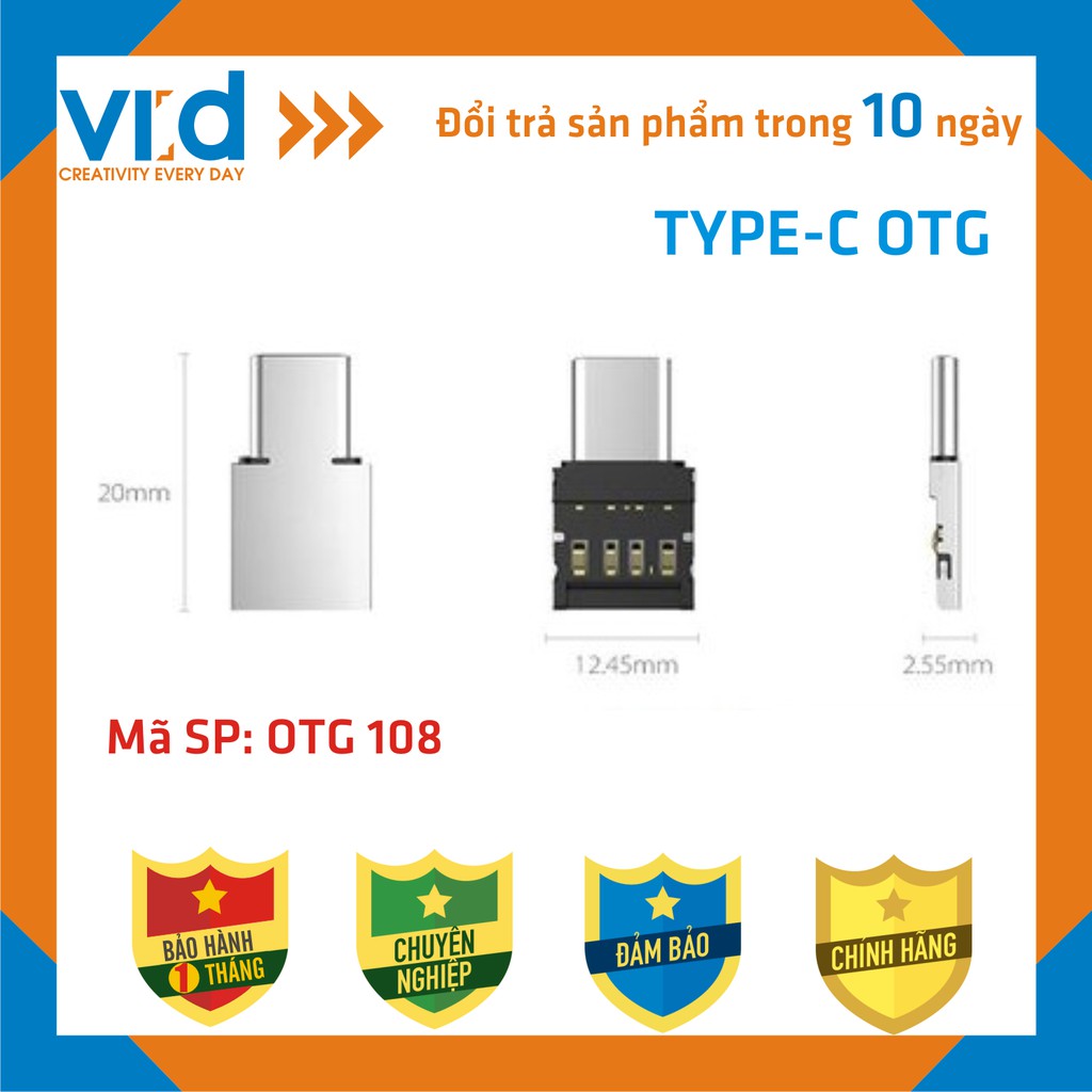 Đầu Chuyển Đổi USB Type C To USB 3.0 (TYPE OTG) nhôm, nhựa - Bảo hành 1 tháng!!! | WebRaoVat - webraovat.net.vn