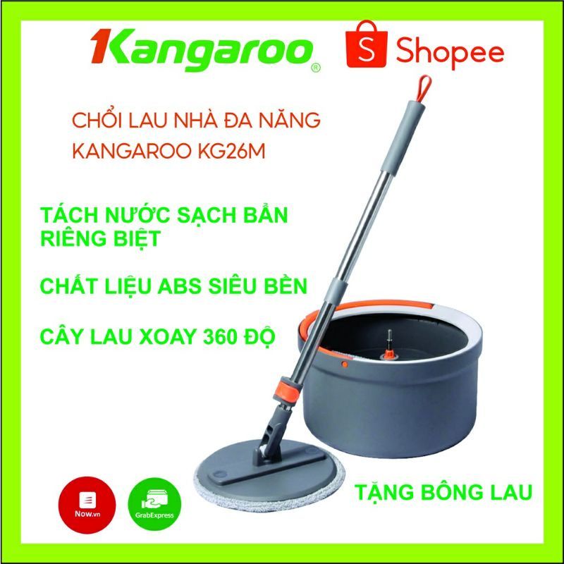 Chổi lau nhà đa năng kangaroo có thể tách nước sạch nước bẩn bảo hành 12 tháng đổi mới trong 7 ngày