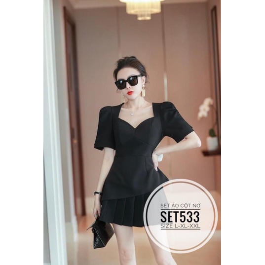 Bigsize Set áo cột nơ SET533