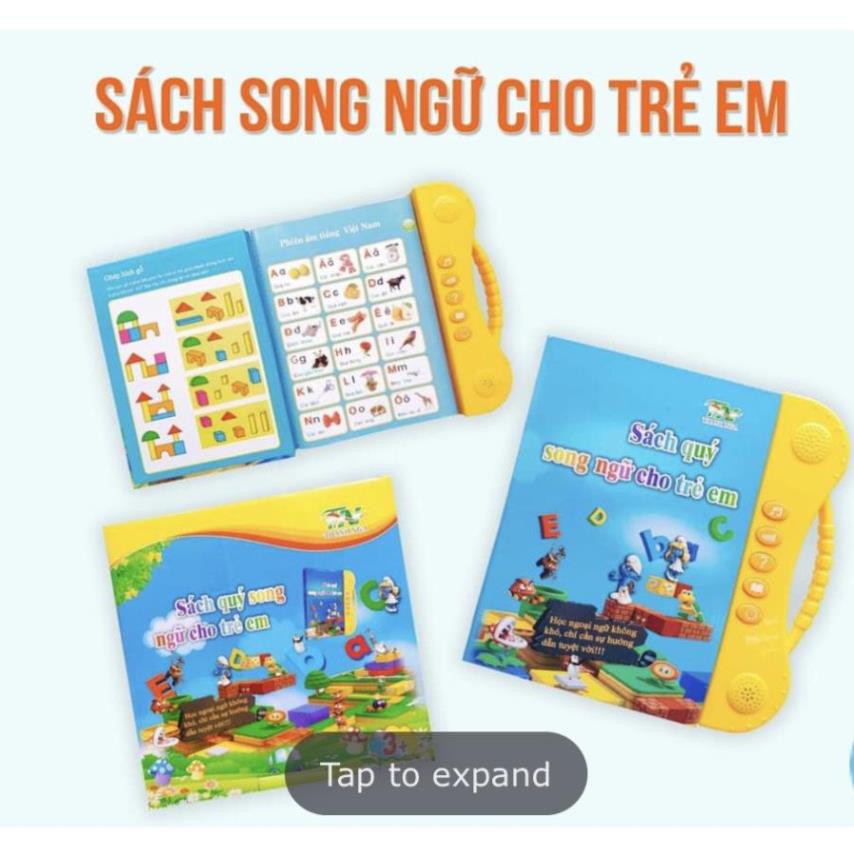 Sách tập đọc song ngữ cho trẻ rèn luyện phát âm làm quen với số và chữ cái