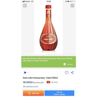 Nước mắm phan thiết kabin thái long 25N chai 500ml