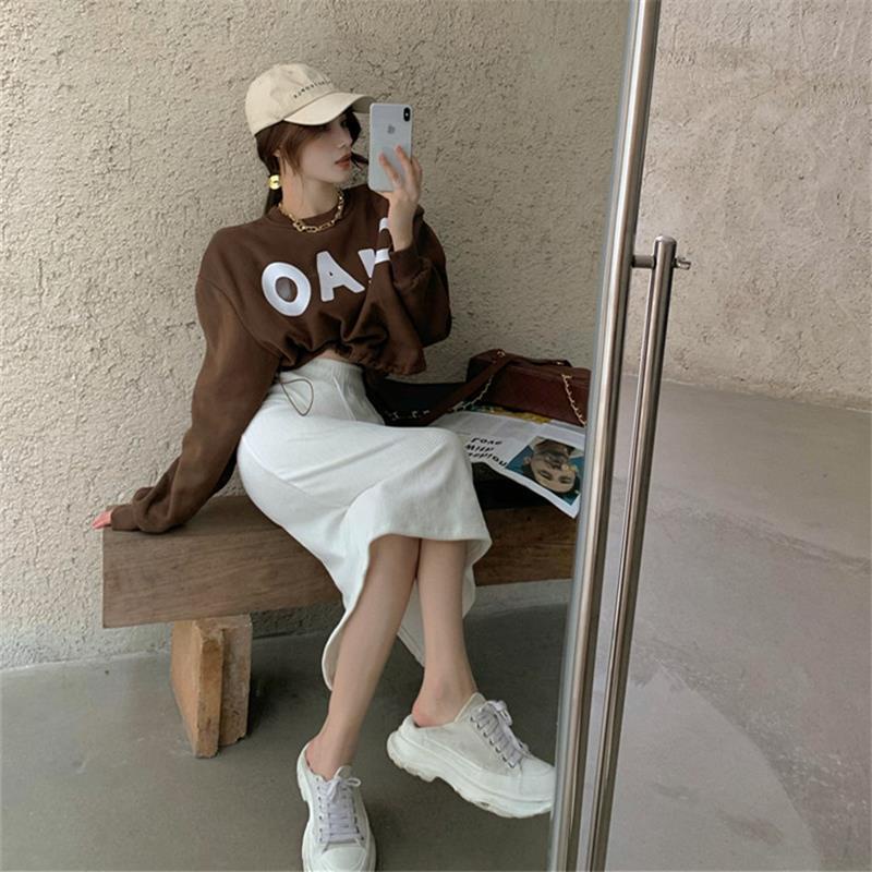 Áo len sweater ngắn rộng rãi phong cách Hàn Quốc thời trang xuân thu cho nữ